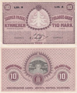 10 Markkaa 1909 Litt.A 2068802 kl.8-9