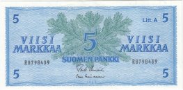 5 Markkaa 1963 Litt.A R8798439 kl.8