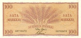 100 Markkaa 1957 Å0752672 kl.6