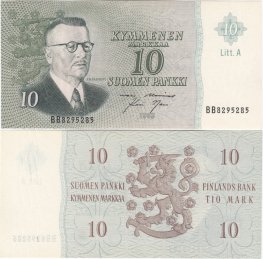10 Markkaa 1963 Litt.A BB8295285 kl.9