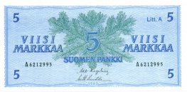 5 Markkaa 1963 Litt.A A6212995 kl.9