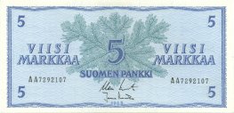 5 Markkaa 1963 AA7292107 kl.8