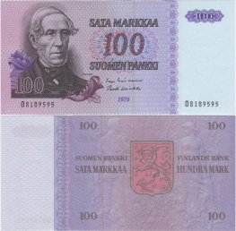 100 Markkaa 1976 O8189595 kl.8-9