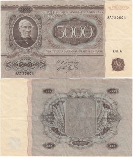 5000 Markkaa 1945 Litt.A AA730604