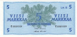 5 Markkaa 1963 Litt.B C2885389 kl.8