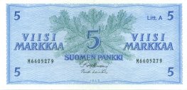 5 Markkaa 1963 Litt.A M6605279 kl.5