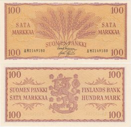 100 Markkaa 1957 AM2149180 kl.9-10