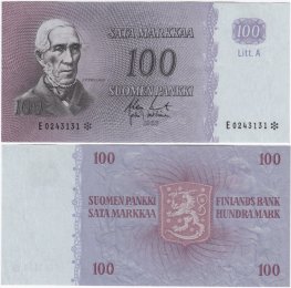 100 Markkaa 1963 Litt.A E0243131* kl.8