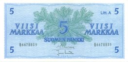 5 Markkaa 1963 Litt.A B6678835 kl.6
