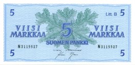 5 Markkaa 1963 Litt.B N3115527 kl.8