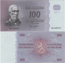 100 Markkaa 1963 Litt.A G5108519 kl.7
