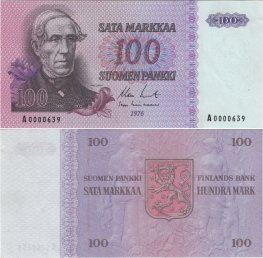 100 Markkaa 1976 A0000639 kl.8-9