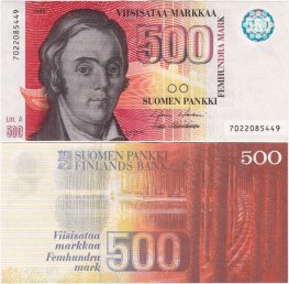500 Markkaa 1986 Litt.A 7022085449 kl.6