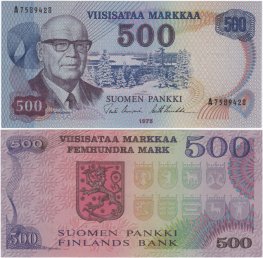 500 Markkaa 1975 A7589428 kl.9-10