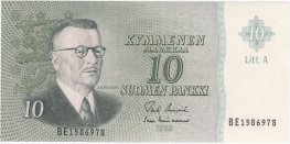 10 Markkaa 1963 Litt.A BE1586978 kl.9