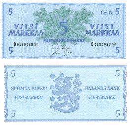 5 Markkaa 1963 Litt.B B0180028* kl.8