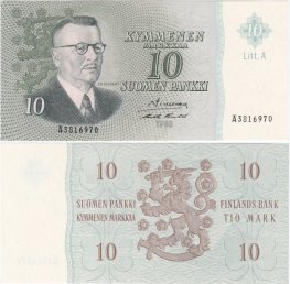 10 Markkaa 1963 Litt.A Ä3816970 kl.9