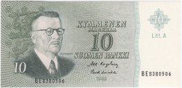 10 Markkaa 1963 Litt.A BE8380506 kl.8-9