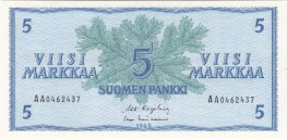 5 Markkaa 1963 AA0462437 kl.8-9