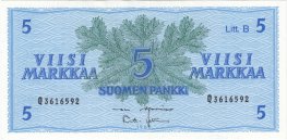 5 Markkaa 1963 Litt.B Q3616592 kl.8-9