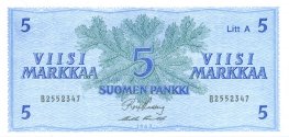 5 Markkaa 1963 Litt.A B2552347 kl.8
