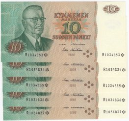 10 Markkaa 1980 R103485X* UNC