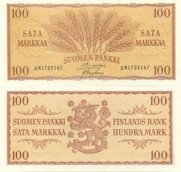 100 Markkaa 1957 AM1720167 kl.9